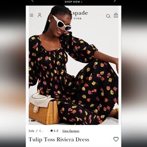 Kate Spade Floral Seersucker Tulip Toss Riviera Dress